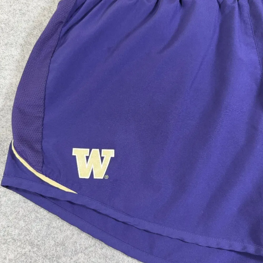 Nike Dri-Fit Running Shorts Womens M Purple Washington Huskies Logo Liner T&FXC
